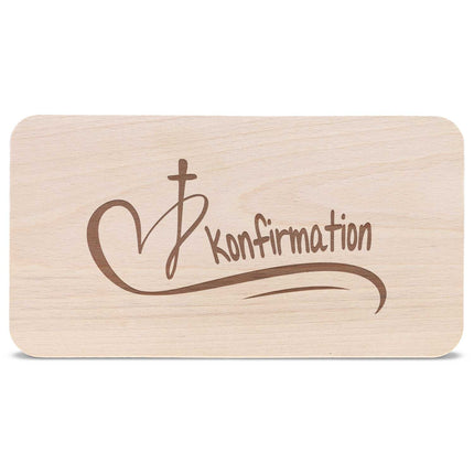 SEO. Frühstücksbrettchen mit Gravur "Konfirmation Herz" - Linkreich