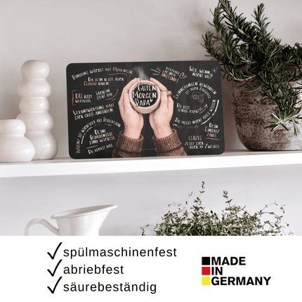 SEO. Frühstücksbrettchen neuer Papa "Guten Morgen Papa" - Linkreich