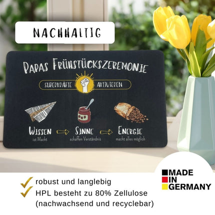 SEO. Frühstücksbrettchen “Papas Frühstückszeremonie" - Linkreich
