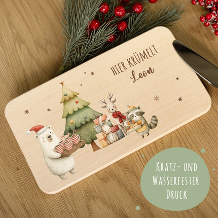 SEO. Frühstücksbrettchen zu Weihnachten - Festvorbereitung - personalisiert mit Name - Linkreich
