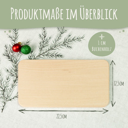 SEO. Frühstücksbrettchen zu Weihnachten - Festvorbereitung - personalisiert mit Name - Linkreich