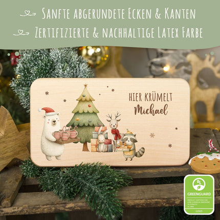 SEO. Frühstücksbrettchen zu Weihnachten - Festvorbereitung - personalisiert mit Name - Linkreich