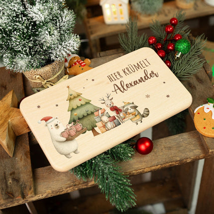 SEO. Frühstücksbrettchen zu Weihnachten - Festvorbereitung - personalisiert mit Name - Linkreich