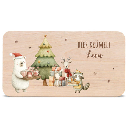 SEO. Frühstücksbrettchen zu Weihnachten - Festvorbereitung - personalisiert mit Name - Linkreich