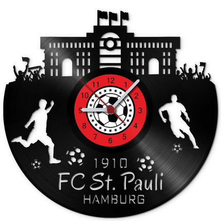 SEO. Fussball Wanduhr aus Vinyl Vereinsliebe FC St. Pauli - Linkreich