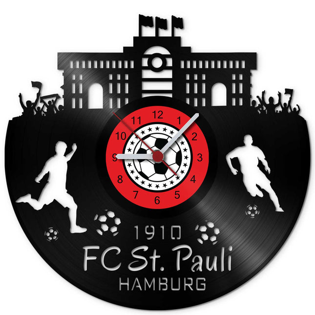 SEO. Fussball Wanduhr aus Vinyl Vereinsliebe FC St. Pauli - Linkreich