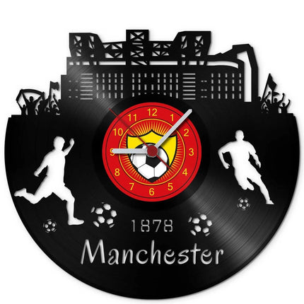 SEO. Fussball Wanduhr aus Vinyl Vereinsliebe Manchester - Linkreich