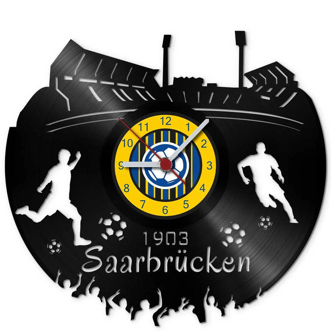 SEO. Fussball Wanduhr aus Vinyl Vereinsliebe Saarbrücken - Linkreich
