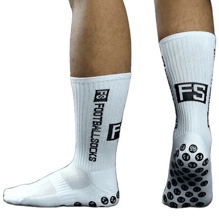 Fußballsocken – Rutschfestes Performance-Modell mit Pro Grip für Stabilität & Kontrolle - Weiß Linkreich