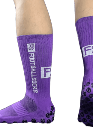 Fußballsocken – Rutschfestes Performance-Modell mit Pro Grip für Stabilität & Kontrolle - Lila Linkreich