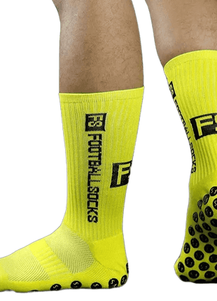Fußballsocken – Rutschfestes Performance-Modell mit Pro Grip für Stabilität & Kontrolle - Gelb Linkreich