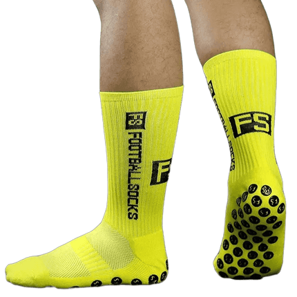 Fußballsocken – Rutschfestes Performance-Modell mit Pro Grip für Stabilität & Kontrolle - Gelb Linkreich