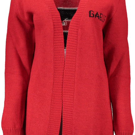GAELLE PARIS Cardigan Damen Rot – Langarm-Strickjacke mit Stickerei | Italienische Qualität