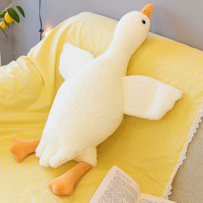 SEO. Gans Kuscheltier - 40 cm Ente Plüschtier weiches Gänse Stofftier - Weiß Linkreich