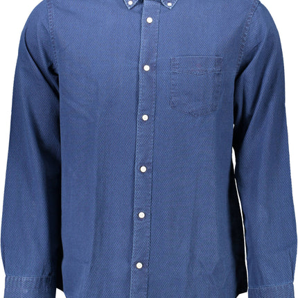 GANT Langarmhemd Herren Blau – Klassisches Baumwollhemd mit Button-Down-Kragen