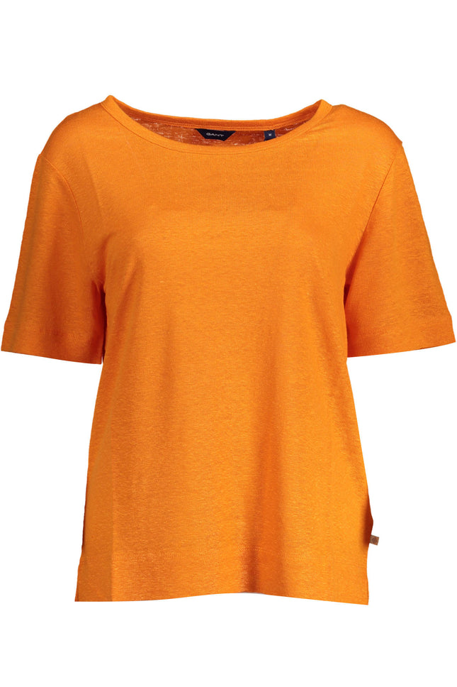 GANT Damen T-Shirt Orange – Kurzarm aus 100% Leinen für Frühjahr/Sommer