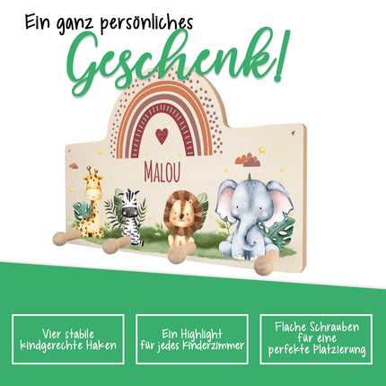 SEO. Garderobe fürs Kinderzimmer - Tiergruppe Safari - Linkreich