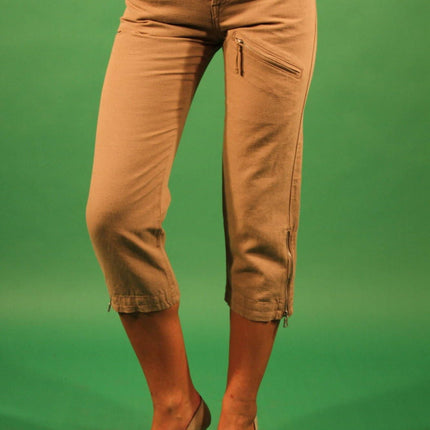 GAS Pinocchietto-Hose Damen – Beige Leinen-Baumwoll-Mix für Frühjahr/Sommer