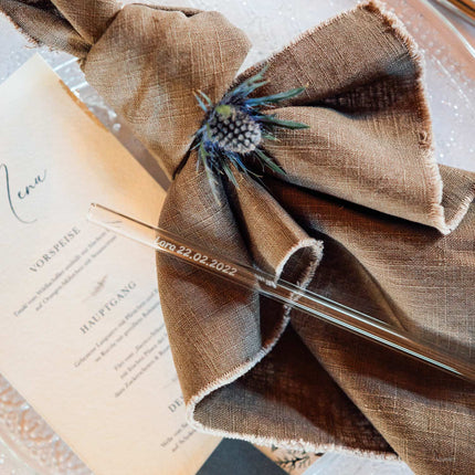 Hochzeit Gastgeschenk gravierte Glasstrohhalme mit 50 individuellen Gast Namen
