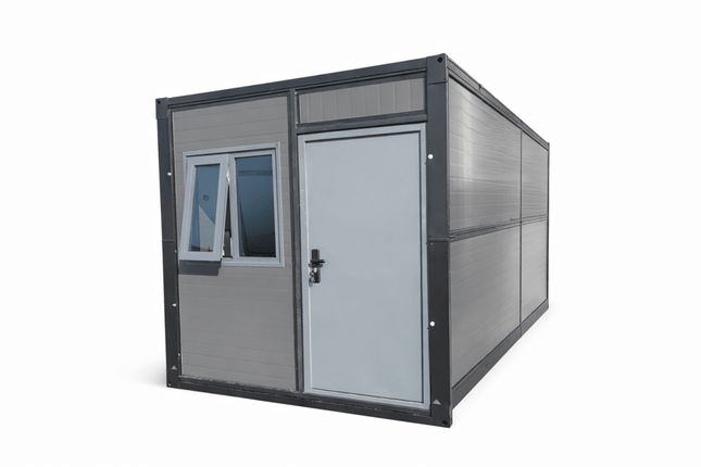 Gedämmter Container mit 2 Seitenfenstern - Ideal für Büro, Autohandel & Baustelle - Linkreich