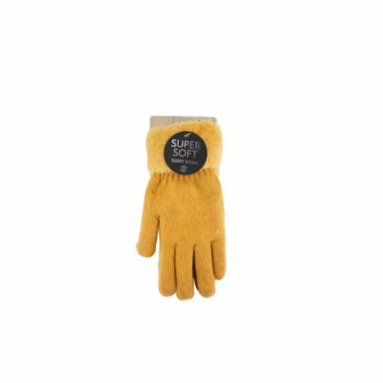 Gefütterte Damen Strickhandschuhe » Teddy Winterhandschuhe » Fingerhandschuhe Super Soft