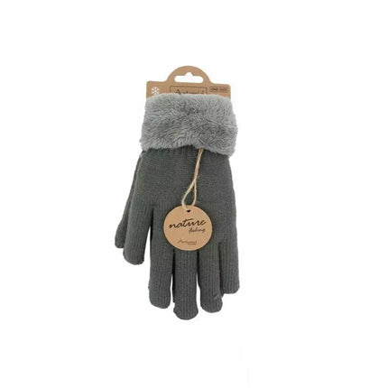 Gefütterte Damen Strickhandschuhe » Teddy Winterhandschuhe » Fingerhandschuhe Super Soft