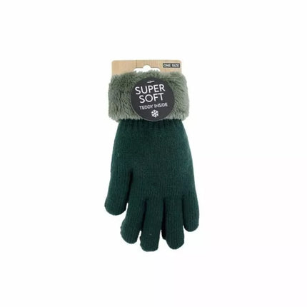 Gefütterte Damen Strickhandschuhe » Teddy Winterhandschuhe » Fingerhandschuhe Super Soft