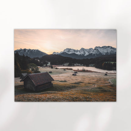 Geroldsee Wall Art – Bavarian Alps Landscape Print with Alpine Huts