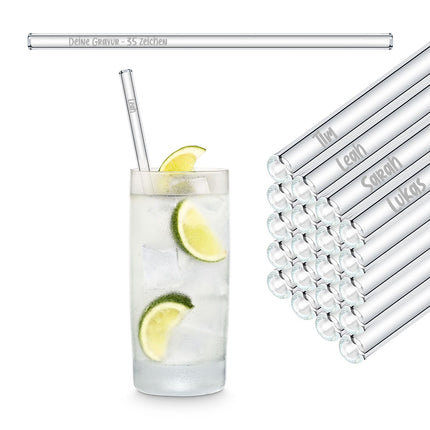 Geschenk für Firmenfeier Mitarbeitergeschenk individuelle Glasstrohhalme mit 50 individuellen Namen Firmengeschenk (Glastrinkhalme) kaufen bei Linkreich – Jetzt entdecken!