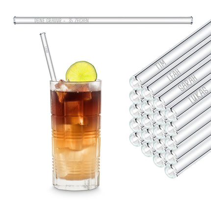 Geschenk für Firmenfeier Mitarbeitergeschenk individuelle Glasstrohhalme mit 50 individuellen Namen Firmengeschenk (Glastrinkhalme) kaufen bei Linkreich – Jetzt entdecken!