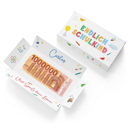 SEO. Geschenkverpackung - Meine erste Million - Endlich Schulkind Linkreich