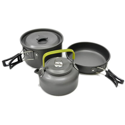 Campinggeschirr Set 3 Teile stapelbar grau