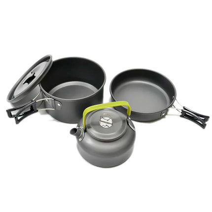 Campinggeschirr Set 3 Teile stapelbar grau