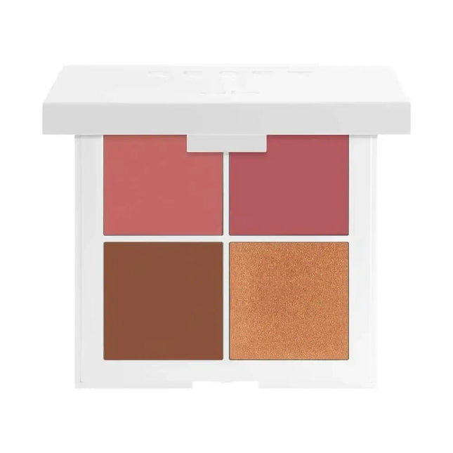 Gesichtspalette mit Bronzer, Highlighter und 2x Rouge – 4 seidig - weiche Nuancen - Linkreich