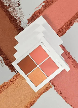 Gesichtspalette mit Bronzer, Highlighter und 2x Rouge – 4 seidig-weiche Nuancen - Linkreich