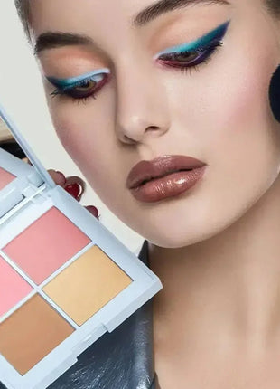 Gesichtspalette mit Bronzer, Highlighter und 2x Rouge – 4 seidig-weiche Nuancen - Linkreich