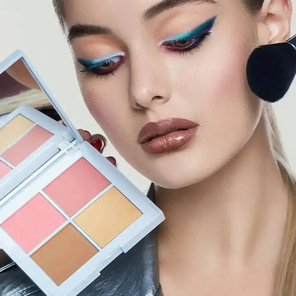 Gesichtspalette mit Bronzer, Highlighter und 2x Rouge – 4 seidig-weiche Nuancen - Linkreich