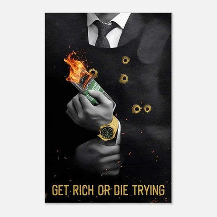 Get rich or die trying - Leinwandbild Motivation (Canvas) kaufen bei Linkreich – Jetzt entdecken!