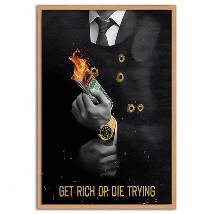 Get rich or die trying - Leinwandbild Motivation (Canvas) kaufen bei Linkreich – Jetzt entdecken!