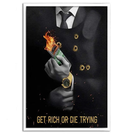 Get rich or die trying - Leinwandbild Motivation (Canvas) kaufen bei Linkreich – Jetzt entdecken!
