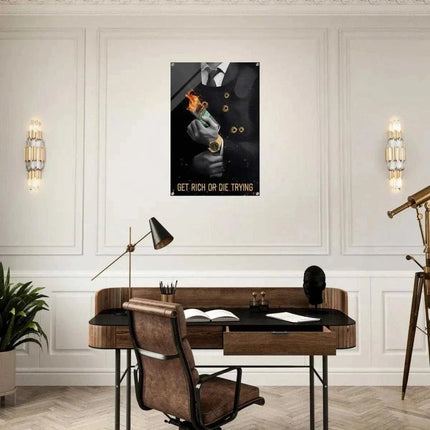 Get rich or die trying - Leinwandbild Motivation (Canvas) kaufen bei Linkreich – Jetzt entdecken!