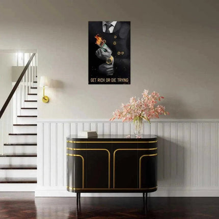 Get rich or die trying - Leinwandbild Motivation (Canvas) kaufen bei Linkreich – Jetzt entdecken!