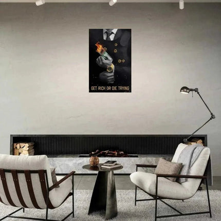 Get rich or die trying - Leinwandbild Motivation (Canvas) kaufen bei Linkreich – Jetzt entdecken!