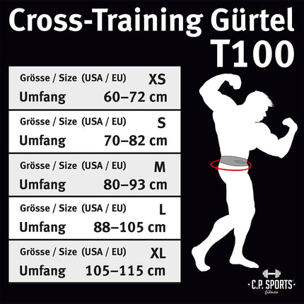 SEO. Gewichthebegürtel / Cross - Training - C.P. Sports - XS bis XL - T100 - Schwarz Linkreich