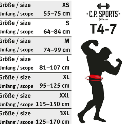 SEO. Gewichthebergürtel Amara Leder - Rot - C.P.Sports T4 - 5 - Extra Breit Linkreich