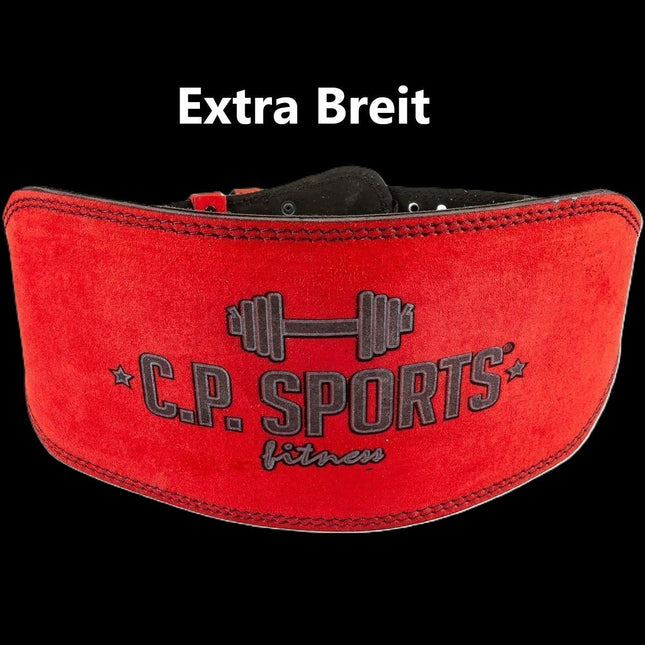 SEO. Gewichthebergürtel Amara Leder - Rot - C.P.Sports T4 - 5 - Extra Breit Linkreich