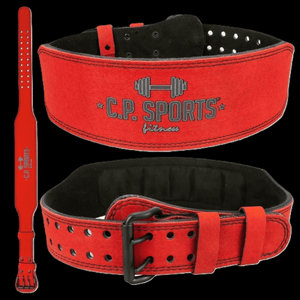 SEO. Gewichthebergürtel Amara Leder - Rot - C.P.Sports T4 - 5 - Extra Breit Linkreich