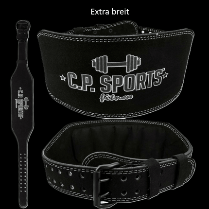 SEO. Gewichthebergürtel Amara Leder - Schwarz - C.P.Sports - T4 - 8 - Extra Breit Linkreich