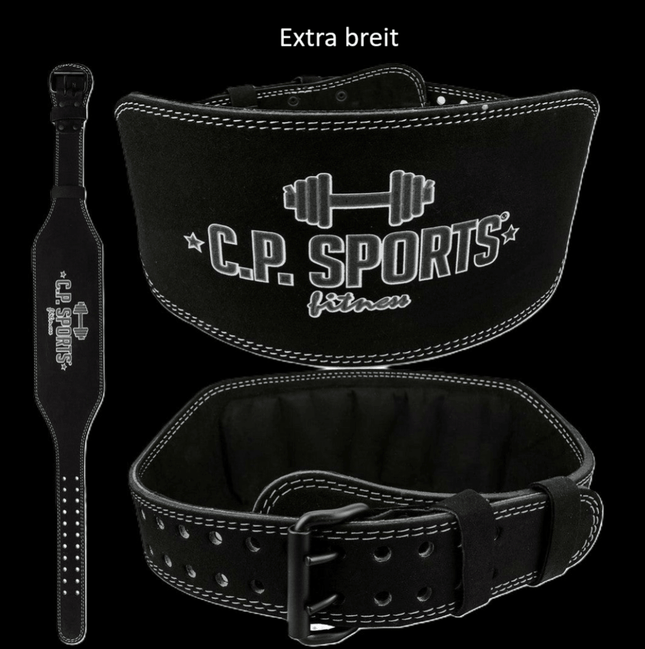 SEO. Gewichthebergürtel Amara Leder - Schwarz - C.P.Sports - T4 - 8 - Extra Breit Linkreich
