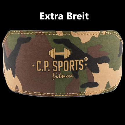 SEO. Gewichthebergürtel - Camouflage Grün - C.P. Sports - T4 - 9+11 - Extra Breit Linkreich